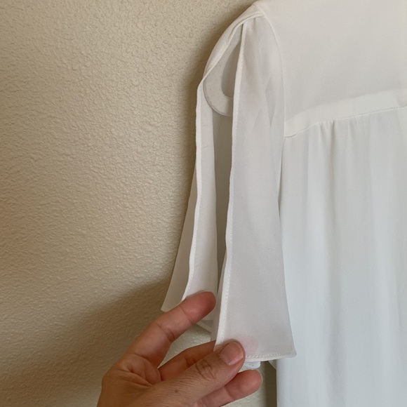 Lulu’s Rise to the Occasion White Midi Wrap Dress NWT SIZE MEDIUM - Picture 6 of 9